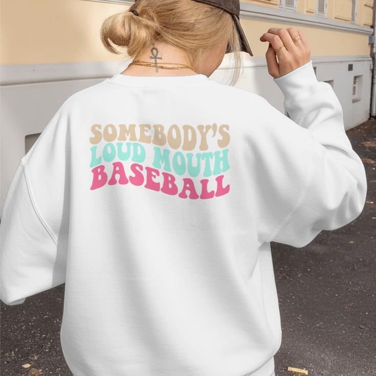 Somebody's Loudmouth Baseball Mama Baseball Mom Premium Women's Sweatshirt Back Print Somebody's Loudmouth Baseball Mama Baseball Mom Premium Women's Sweatshirt Back Print
