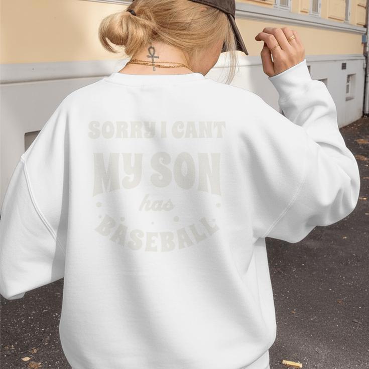 My Son Has Baseball Baseball Mom Mother's Day Sports Retro Women's Sweatshirt Back Print