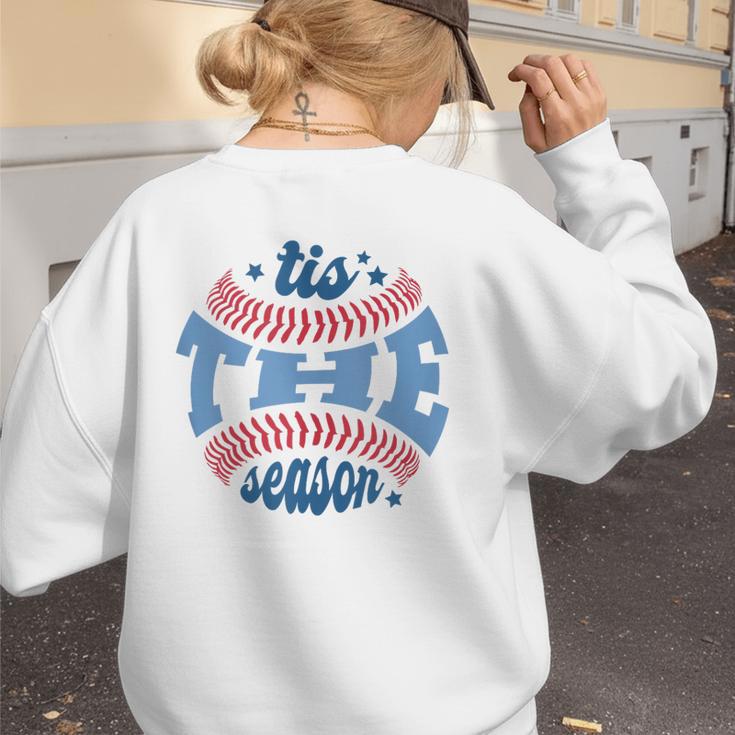 Spring 2024 Season Cute Baseball Mom It Is The Season Women's Sweatshirt Back Print Spring 2024 Season Cute Baseball Mom It Is The Season Women's Sweatshirt Back Print