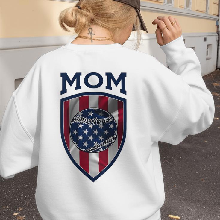 USA Mum Mother's Day Baseball Mom Women's Sweatshirt Back Print USA Mum Mother's Day Baseball Mom Women's Sweatshirt Back Print
