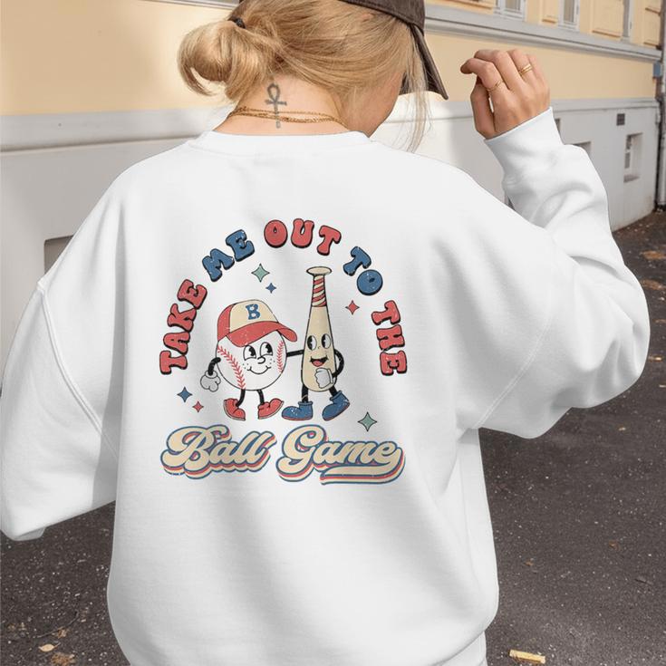 Vintage Baseball Mom Retro Style Tee For Proud Moms Women's Sweatshirt Back Print
