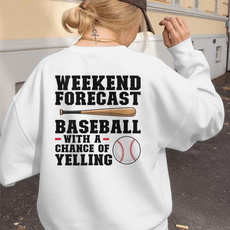Weekend Forecast Baseball Baseball Mom Women's Sweatshirt Back Print