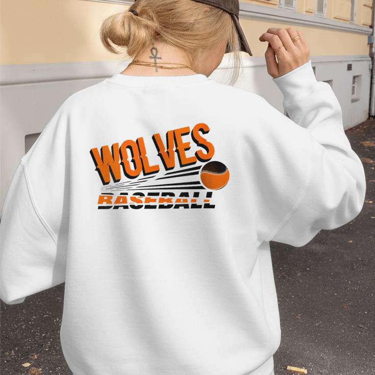 Wolves Baseball Team Baseball Mom Wolf Sports School Spirit Women's Sweatshirt Back Print Wolves Baseball Team Baseball Mom Wolf Sports School Spirit Women's Sweatshirt Back Print