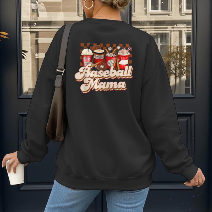 Baseball Mama Coffee Game Day Vibes Baseball Mom Women's Sweatshirt Back Print Baseball Mama Coffee Game Day Vibes Baseball Mom Women's Sweatshirt Back Print
