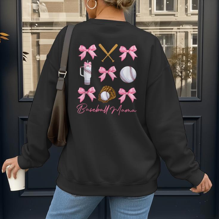 Baseball Mama Era Bows Baseball Mom Women Women's Sweatshirt Back Print Baseball Mama Era Bows Baseball Mom Women Women's Sweatshirt Back Print