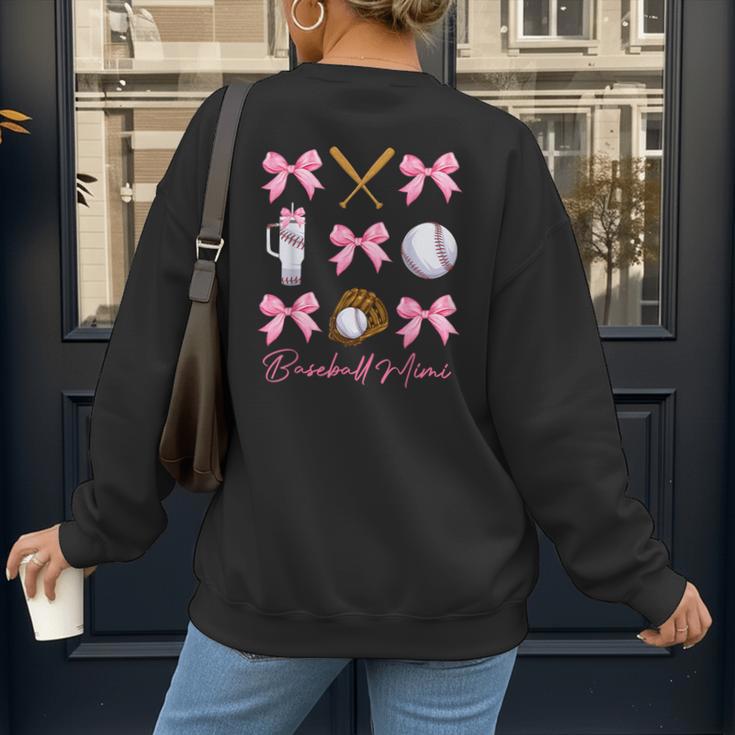 Baseball Mimi Era Bows Baseball Mom Women Women's Sweatshirt Back Print