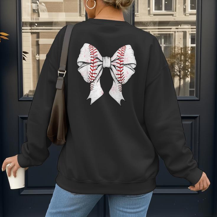 Baseball Mom Coquette Bow Mother's Day Baseball Mom Tees Women's Sweatshirt Back Print
