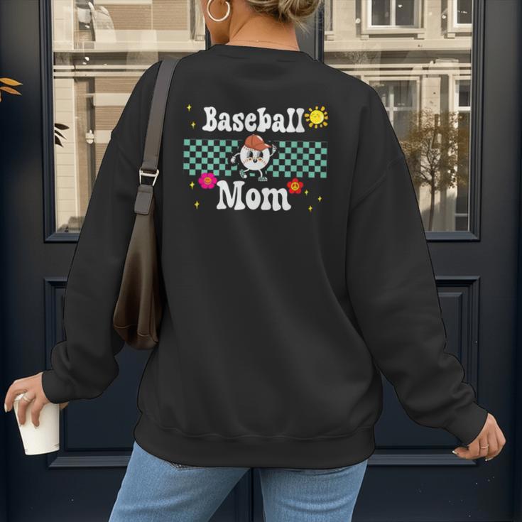 Baseball Mom Cute Retro Look Mothers Will Love Women's Sweatshirt Back Print