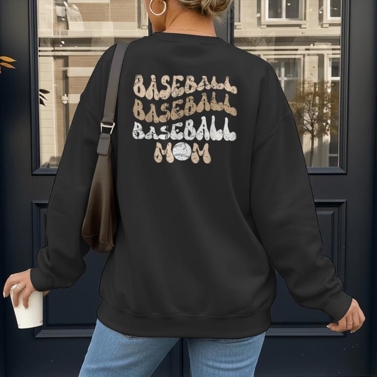 Baseball Mom Distressed Vintage Sports Player Calls Me Mom Women's Sweatshirt Back Print Baseball Mom Distressed Vintage Sports Player Calls Me Mom Women's Sweatshirt Back Print