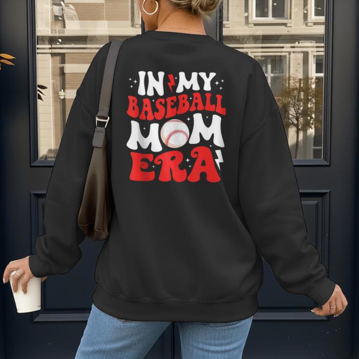 In My Baseball Mom Era Cute Groovy Baseball Women's Sweatshirt Back Print