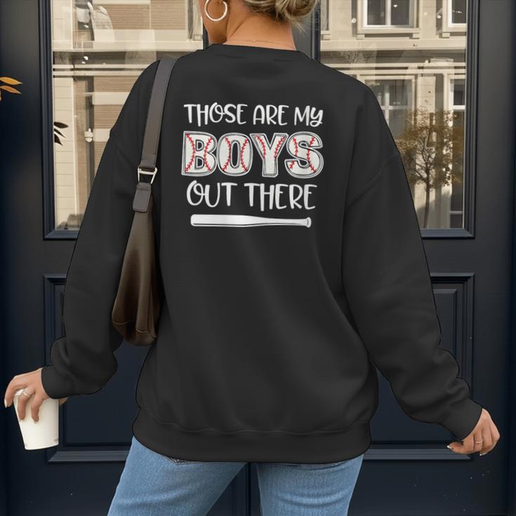 Baseball Mom And Grandma Those Are My Boys Baseball Game Women's Sweatshirt Back Print
