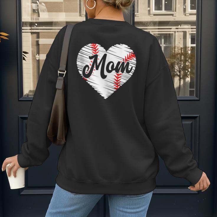 Baseball Mom Heart Mother's Day Mom Grandma Mama Boys Girls Women's Sweatshirt Back Print Baseball Mom Heart Mother's Day Mom Grandma Mama Boys Girls Women's Sweatshirt Back Print