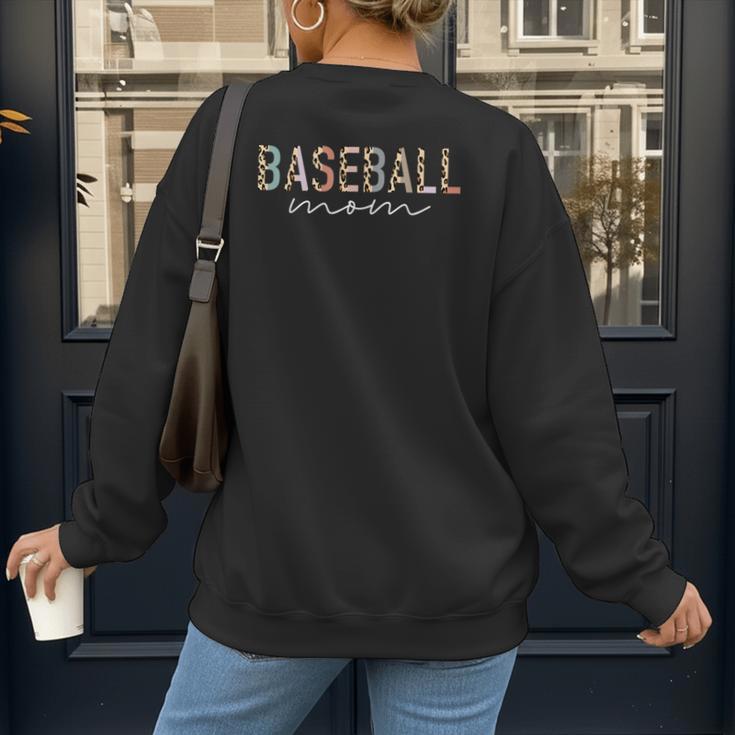 Baseball Mom Leopard Print Baseball Mama Mother's Day Women's Sweatshirt Back Print Baseball Mom Leopard Print Baseball Mama Mother's Day Women's Sweatshirt Back Print