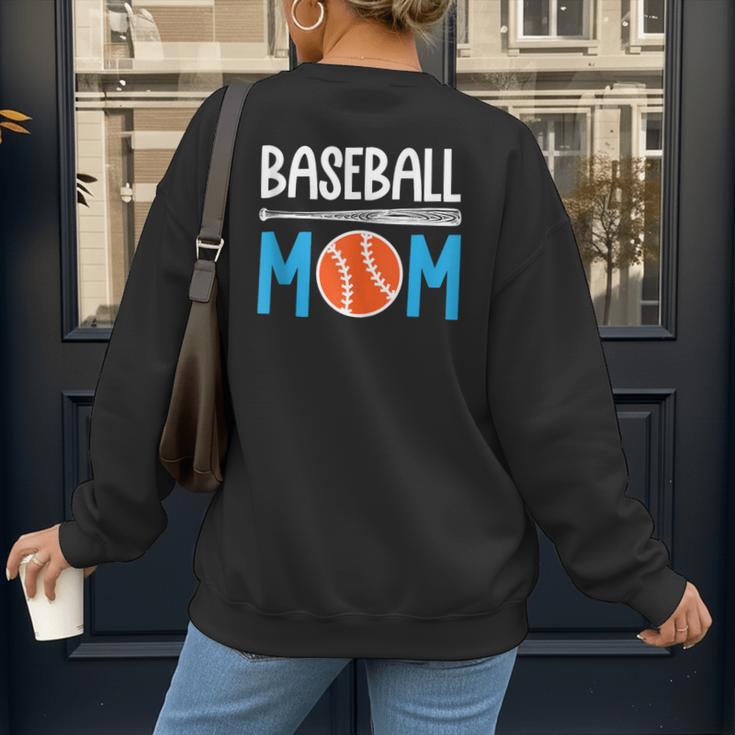 Baseball Mom Leopard Print Baseball Mama Women Mother's Day Women's Sweatshirt Back Print