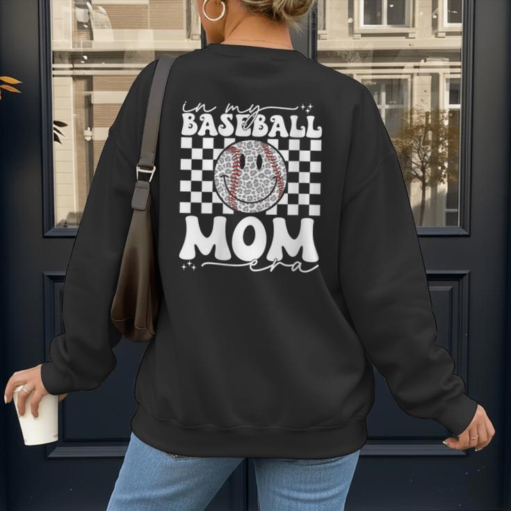 In My Baseball Mom Mama Era Leopard Mom Baseball Women's Sweatshirt Back Print