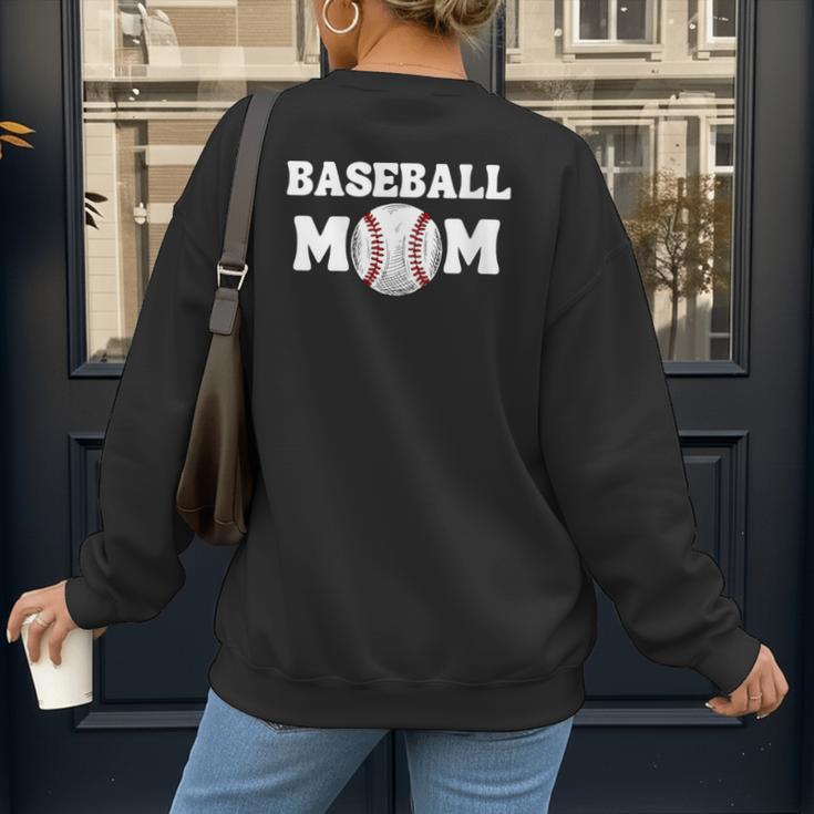 Baseball MOM Mother's Day Baseball Game Cheer Mom Women's Sweatshirt Back Print