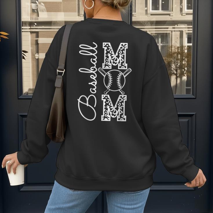 Baseball Mom Tee Leopard Mother's Day Grandma Women's Sweatshirt Back Print Baseball Mom Tee Leopard Mother's Day Grandma Women's Sweatshirt Back Print