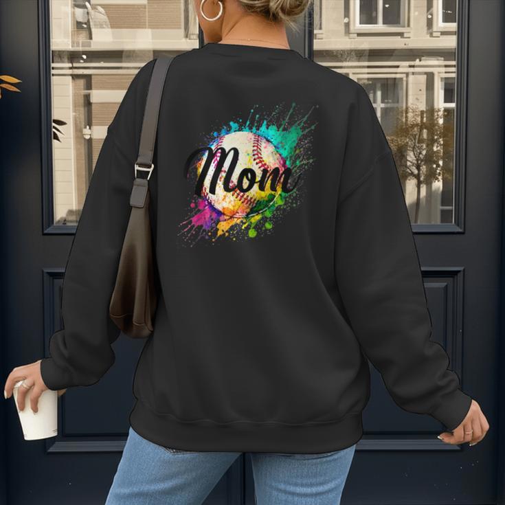 Baseball Mom USA American Baseball Graphic Women's Sweatshirt Back Print Baseball Mom USA American Baseball Graphic Women's Sweatshirt Back Print