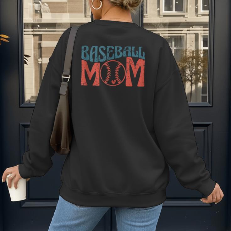 Baseball Mom Vintage Baseball Women's Sweatshirt Back Print Baseball Mom Vintage Baseball Women's Sweatshirt Back Print