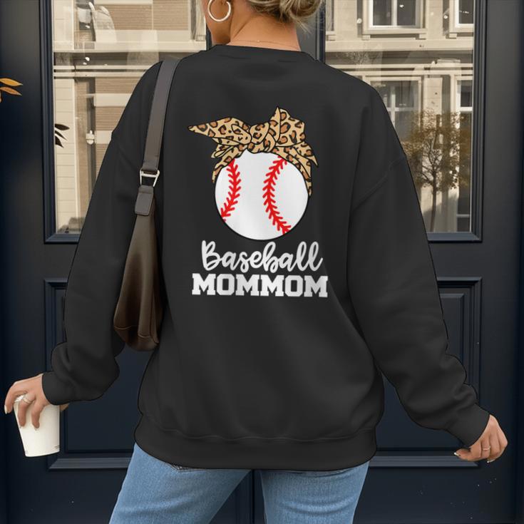 Baseball MomMom Baseball Player Leopard Mom Mom Women's Sweatshirt Back Print Baseball MomMom Baseball Player Leopard Mom Mom Women's Sweatshirt Back Print