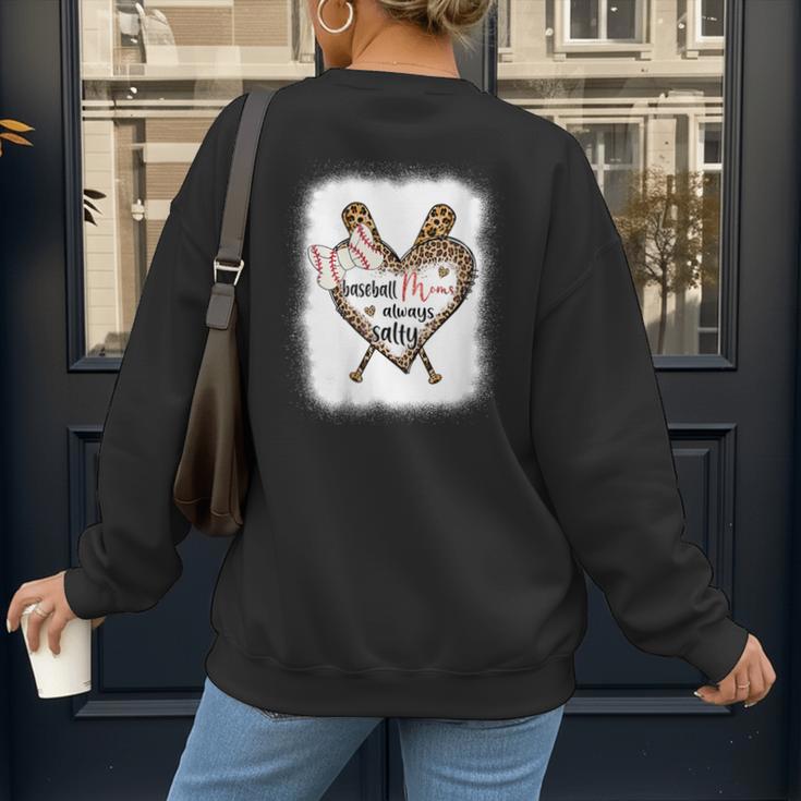 Baseball Moms Always Salty Mommy Women's Sweatshirt Back Print
