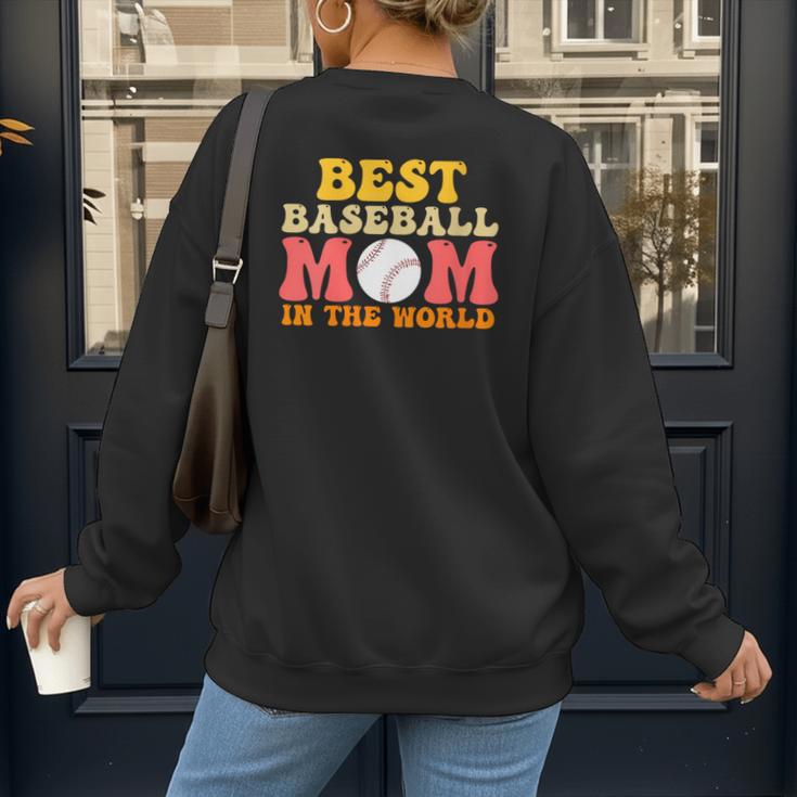 Best Baseball Mom In The World Baseball Women's Sweatshirt Back Print Best Baseball Mom In The World Baseball Women's Sweatshirt Back Print