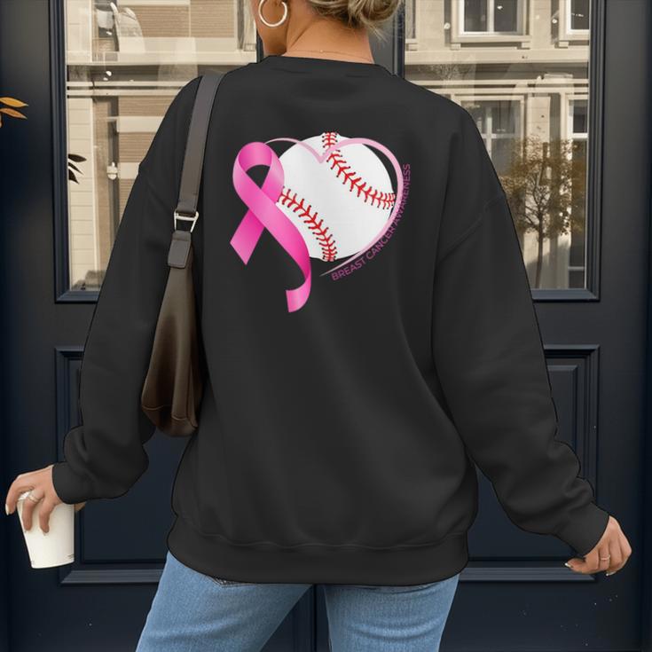 Breast Cancer Awareness Baseball Mom Women's Sweatshirt Back Print