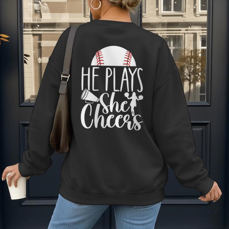 Cheer Baseball Mom Baseball And Cheer Mother Women's Sweatshirt Back Print