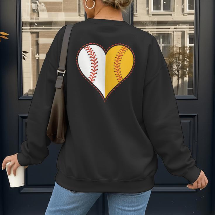 Cute Love Baseball Fast Pitch Softball Heart Baseball Mom Women's Sweatshirt Back Print Cute Love Baseball Fast Pitch Softball Heart Baseball Mom Women's Sweatshirt Back Print