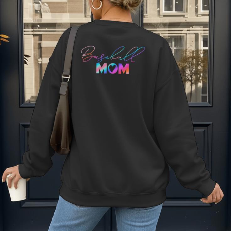 Cute Mother's Day Teeball T-Ball Baseball Mom Women's Sweatshirt Back Print