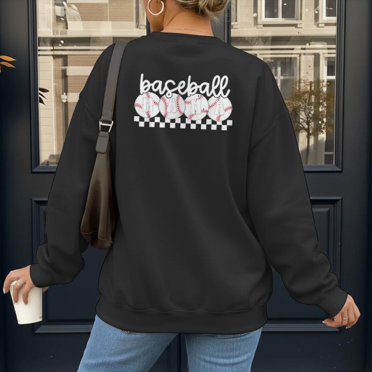 Cute Sports Baseball Mom Game Day Women's Sweatshirt Back Print Cute Sports Baseball Mom Game Day Women's Sweatshirt Back Print