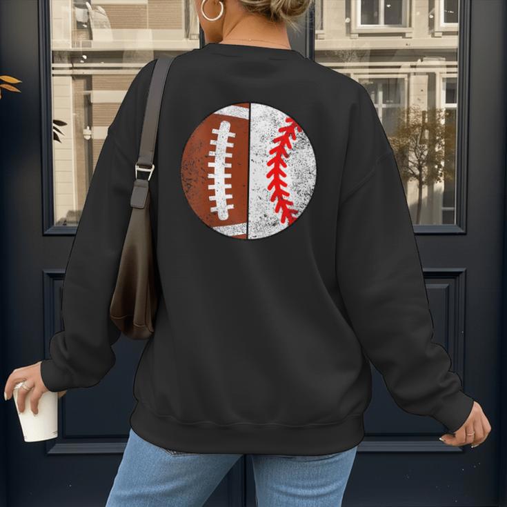 Football Baseball Player Football Baseball Mom Women's Sweatshirt Back Print Football Baseball Player Football Baseball Mom Women's Sweatshirt Back Print