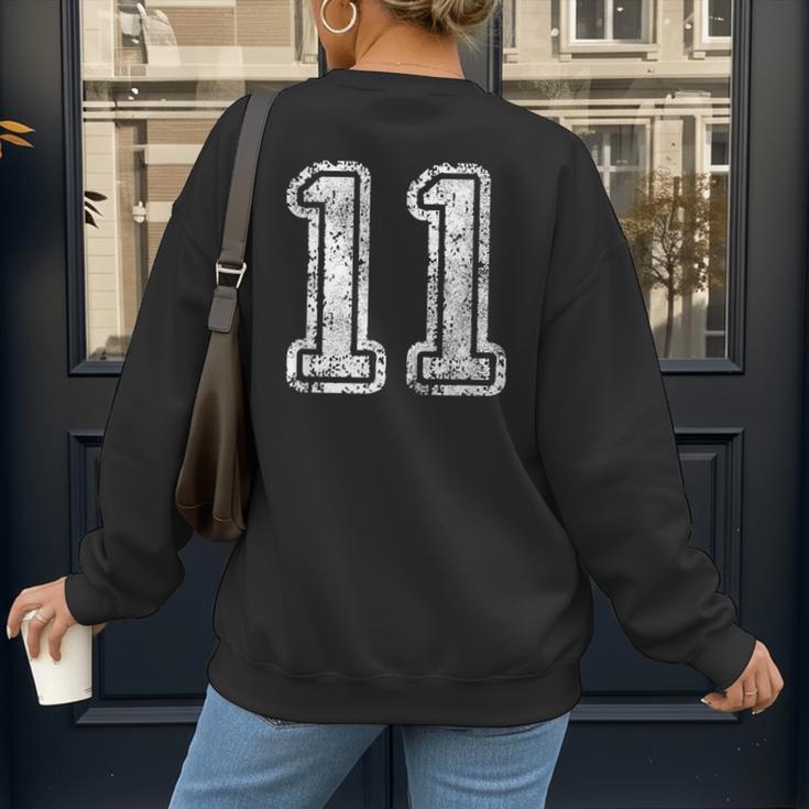 Jersey Number 11 T-Shirt Football Eleven Number Baseball Mom Women's Sweatshirt Back Print Jersey Number 11 T-Shirt Football Eleven Number Baseball Mom Women's Sweatshirt Back Print