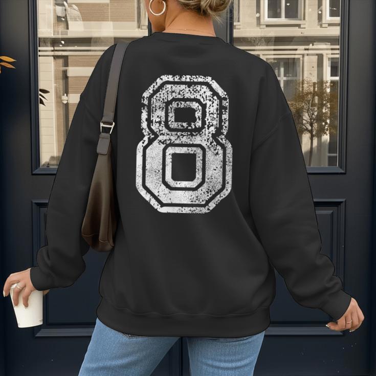 Jersey Number 8 Eight T-Shirt Football Number Baseball Mom Women's Sweatshirt Back Print