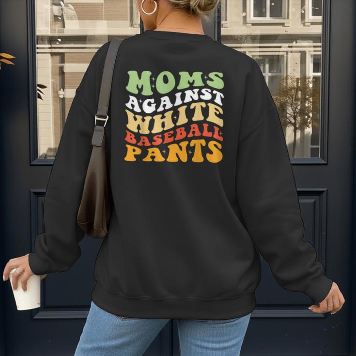 Moms Against Baseball Pants Retro Baseball Mom Women's Sweatshirt Back Print