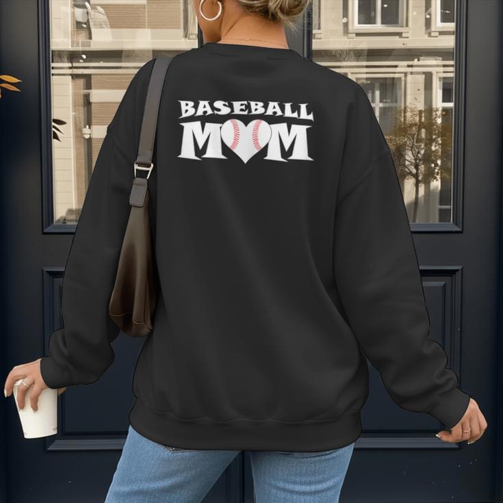 Proud Baseball Mom With Heart Game Day Women's Sweatshirt Back Print Proud Baseball Mom With Heart Game Day Women's Sweatshirt Back Print