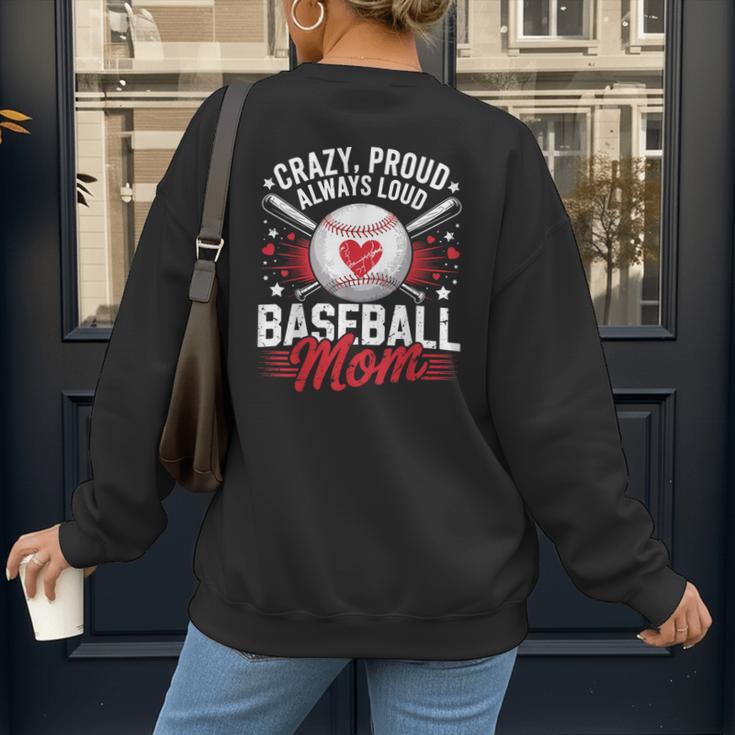Proud Baseball Mom For Women Mom Baseball Mama Women's Sweatshirt Back Print