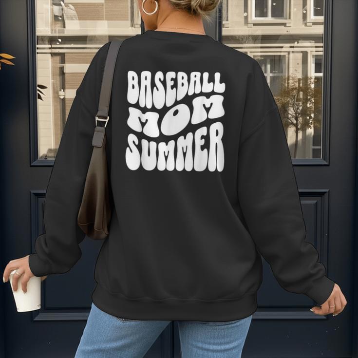 Retro Baseball Mom Summer Groovy Appreciation Women's Sweatshirt Back Print