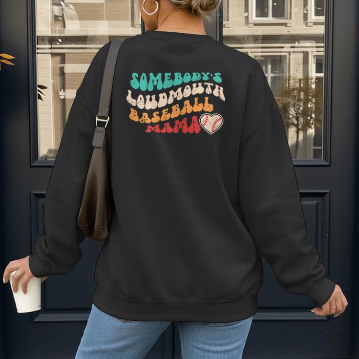Somebody's Loudmouth Baseball Mama Baseball Mom Fan Women's Sweatshirt Back Print Somebody's Loudmouth Baseball Mama Baseball Mom Fan Women's Sweatshirt Back Print