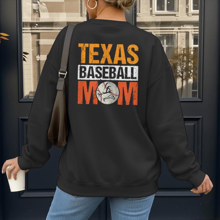 Texas Baseball Mom Design Baseball Player And Baseball Women's Sweatshirt Back Print Texas Baseball Mom Design Baseball Player And Baseball Women's Sweatshirt Back Print
