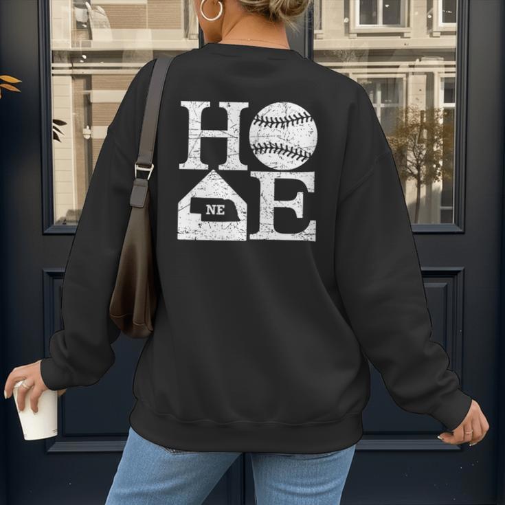 Vintage Baseball Home Nebraska State Outline Baseball Mom Women's Sweatshirt Back Print Vintage Baseball Home Nebraska State Outline Baseball Mom Women's Sweatshirt Back Print