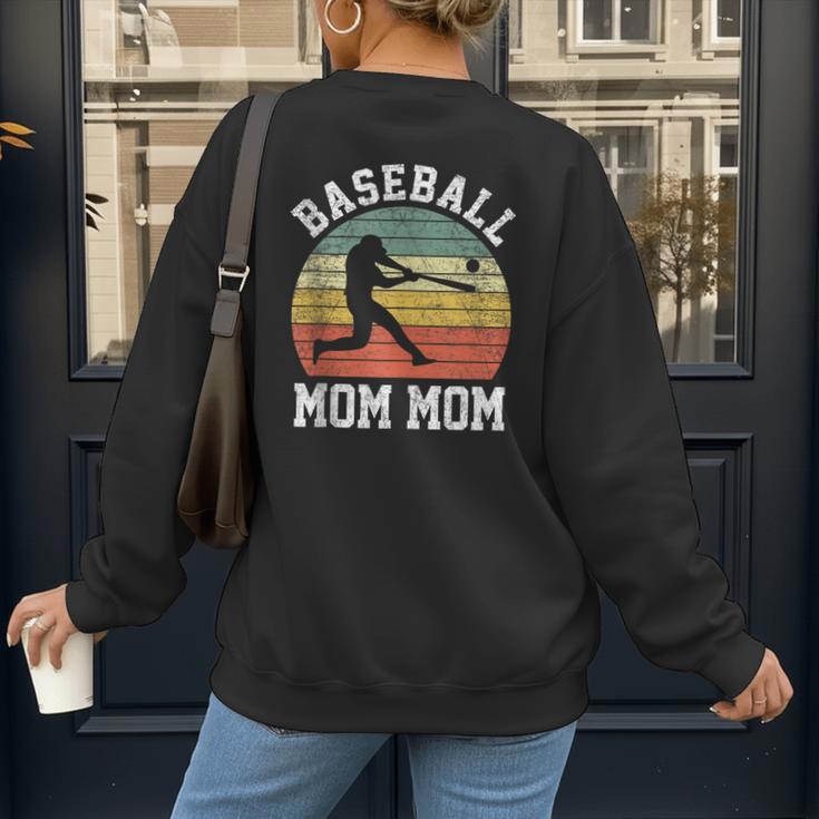 Vintage Baseball Mom Mom Baseball Lover Women's Sweatshirt Back Print