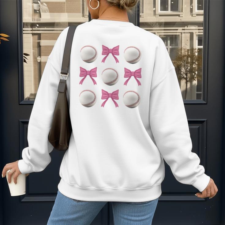 Baseball Boys Girls Baseball Mom Tee Pink Bow Baseball Women's Sweatshirt Back Print Baseball Boys Girls Baseball Mom Tee Pink Bow Baseball Women's Sweatshirt Back Print