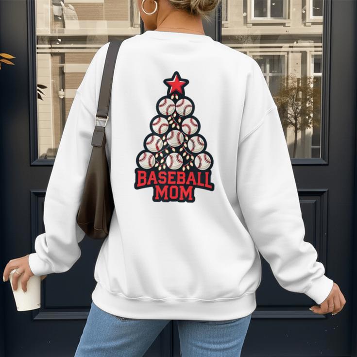 Baseball Christmas Tree Proud Baseball Mom Tee Women's Sweatshirt Back Print Baseball Christmas Tree Proud Baseball Mom Tee Women's Sweatshirt Back Print