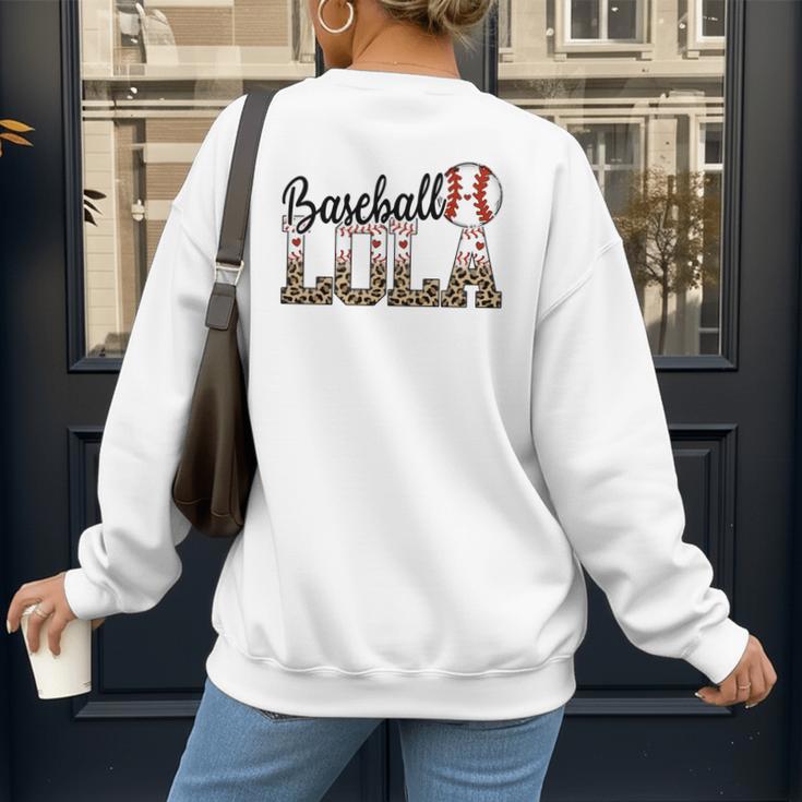 Baseball Lola Women BallPark Lola Baseball Mom Mother's Day Women's Sweatshirt Back Print