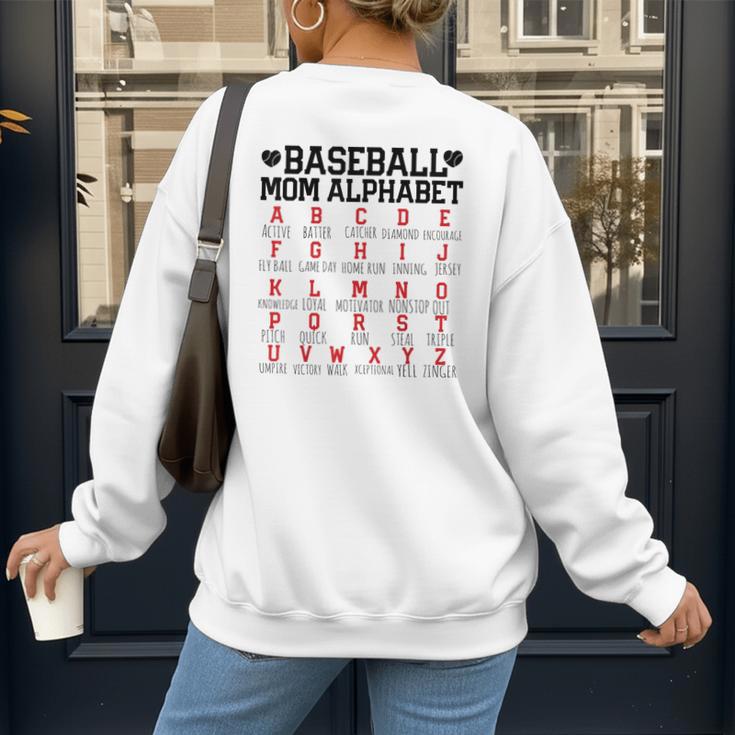 Baseball Mom Alphabet Women's Sweatshirt Back Print Baseball Mom Alphabet Women's Sweatshirt Back Print