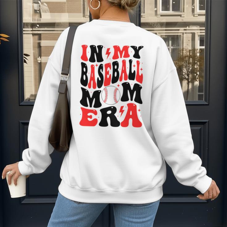 In My Baseball Mom Era Groovy Mom Women's Sweatshirt Back Print In My Baseball Mom Era Groovy Mom Women's Sweatshirt Back Print