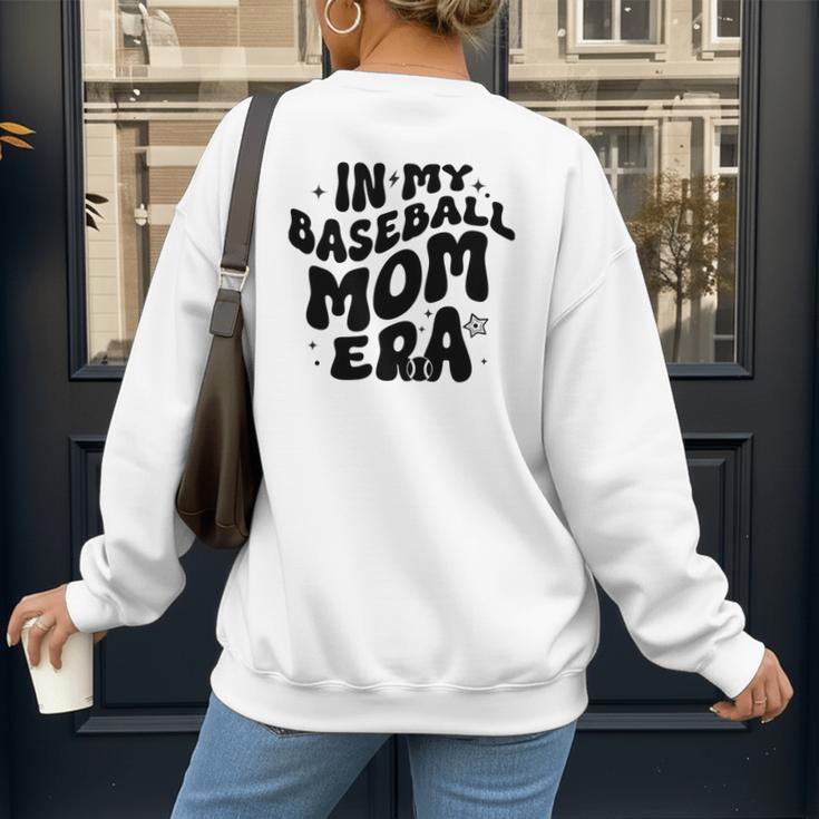 In My Baseball Mom Era Groovy Women's Sweatshirt Back Print