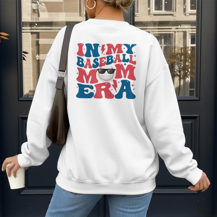 In My Baseball Mom Era Smile Face Retro Women's Sweatshirt Back Print