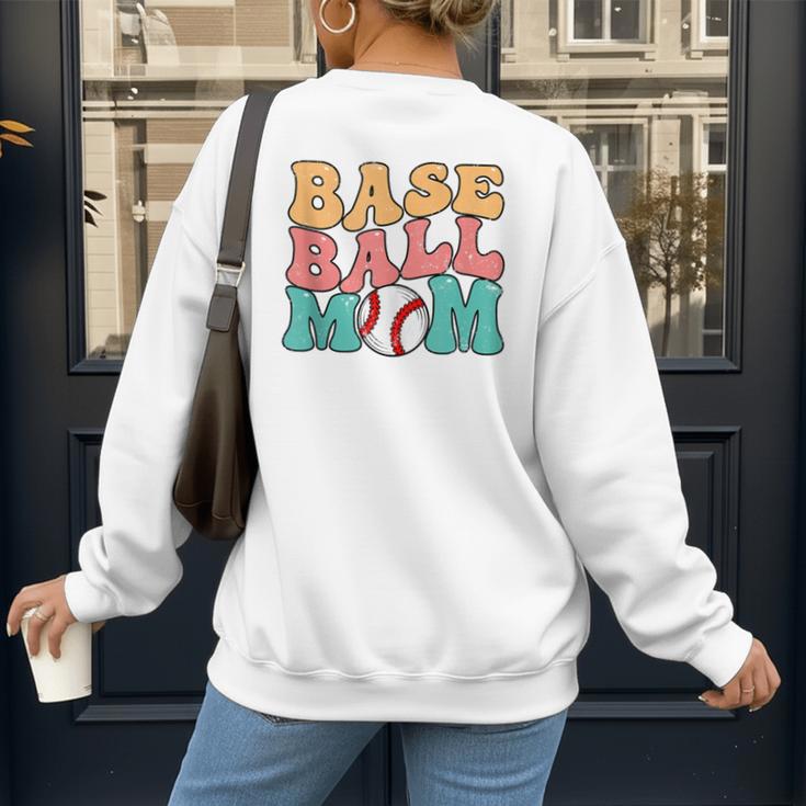 Baseball Mom Groovy Baseball Mom Women's Sweatshirt Back Print Baseball Mom Groovy Baseball Mom Women's Sweatshirt Back Print